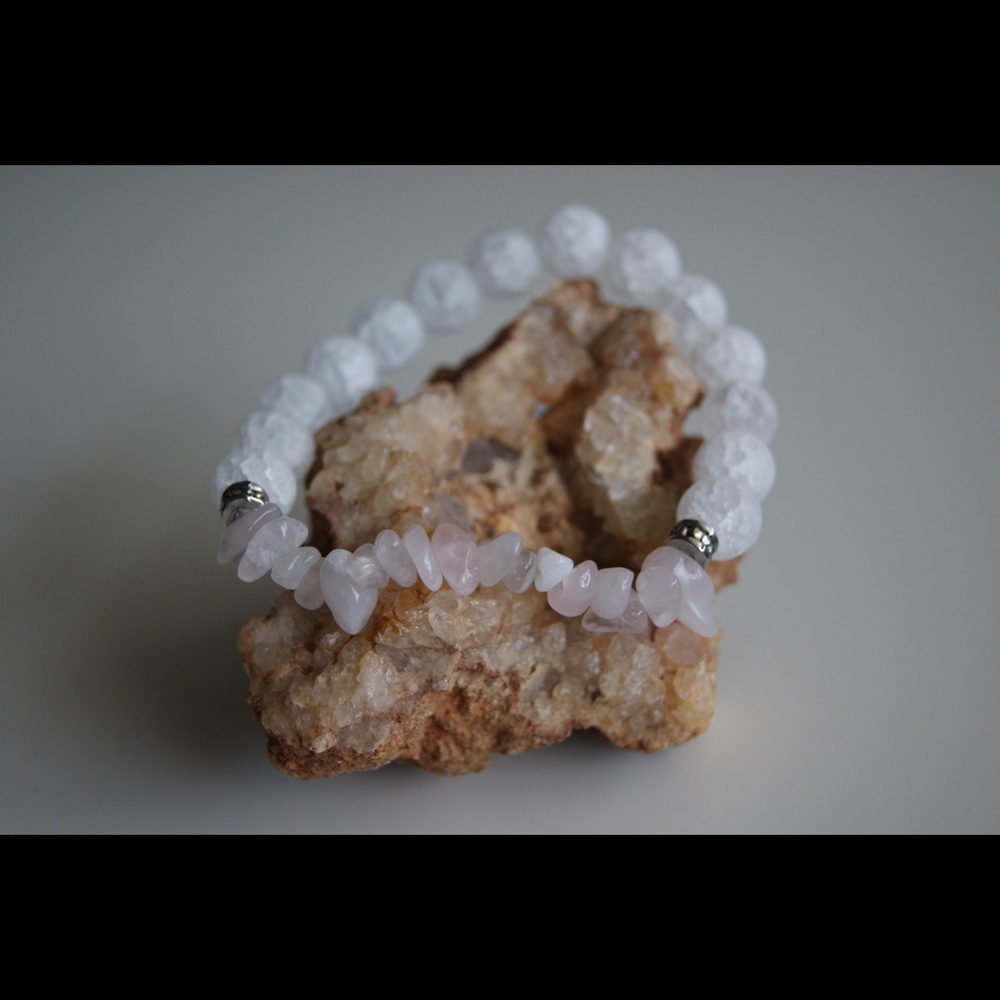 Rose Quartz Chips Mala Bracelet